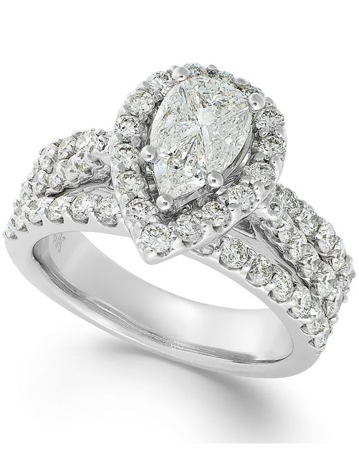 macy s diamond engagement ring in 14k white gold 2 3 8 ct macy s diamond chart